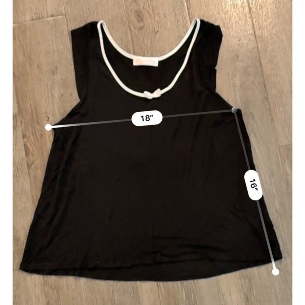 Vintage Y2K Oscar‎ De La Renta Black Baby Doll Top With Silk Bow